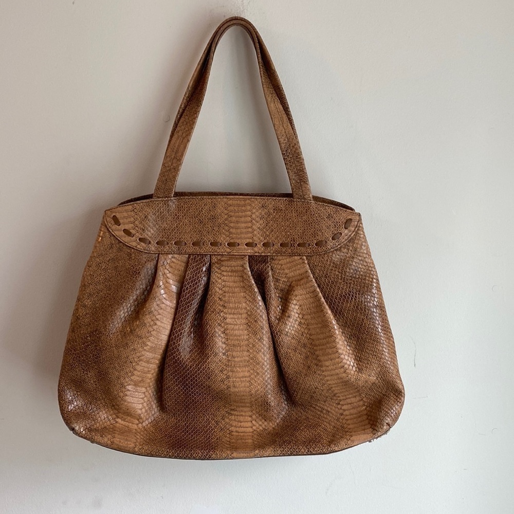 Furla Embossed leather handbag